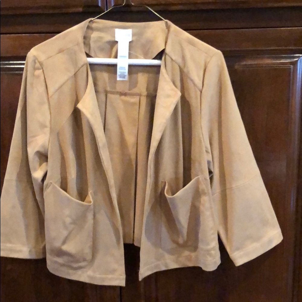 Chico’s faux suede shrug